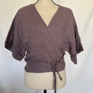 ZUZU Linen  Women's Wrap Top Size S/M
